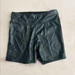 Black Women's Faux Leather Shorts